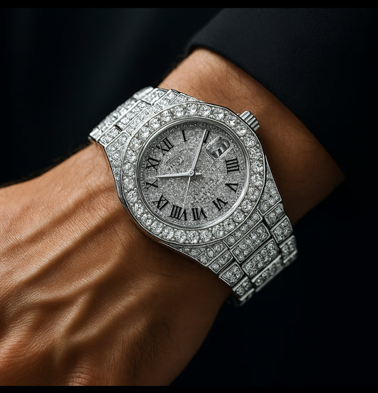 The Sovereign | FauxFlex Fully Iced Roman Dial Timepiece